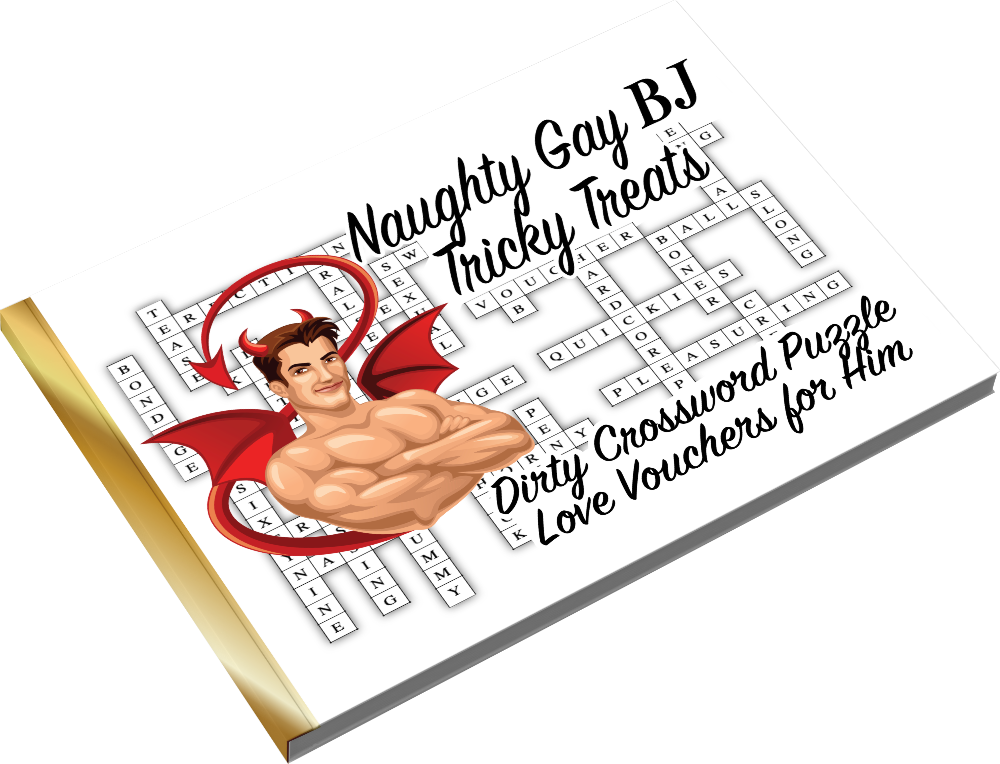 Naughty Gay BJ Tricky Treats Dirty Crossword Puzzle Love Vouchers for Him