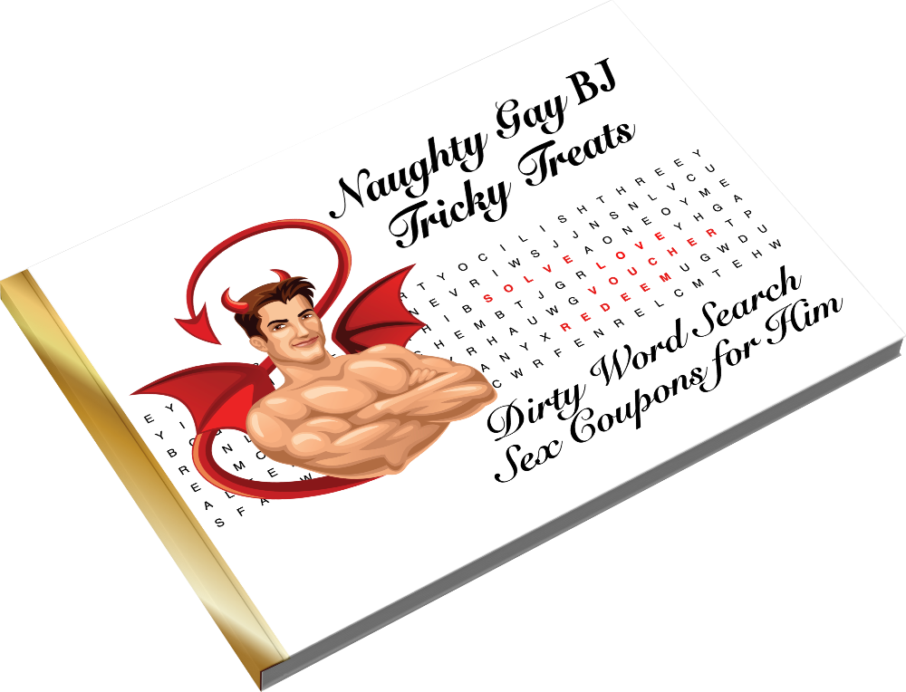 Naughty Gay BJ Tricky Treats Dirty Word Search Sex Coupons for Him